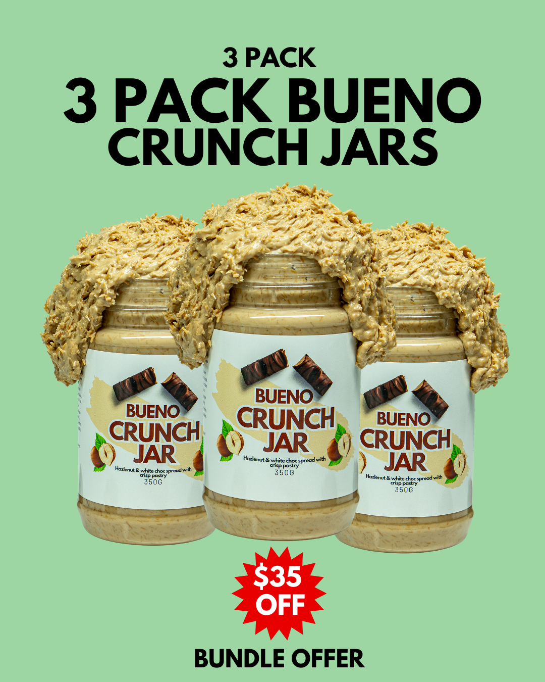 3 Pack Bueno Crunch Jar
